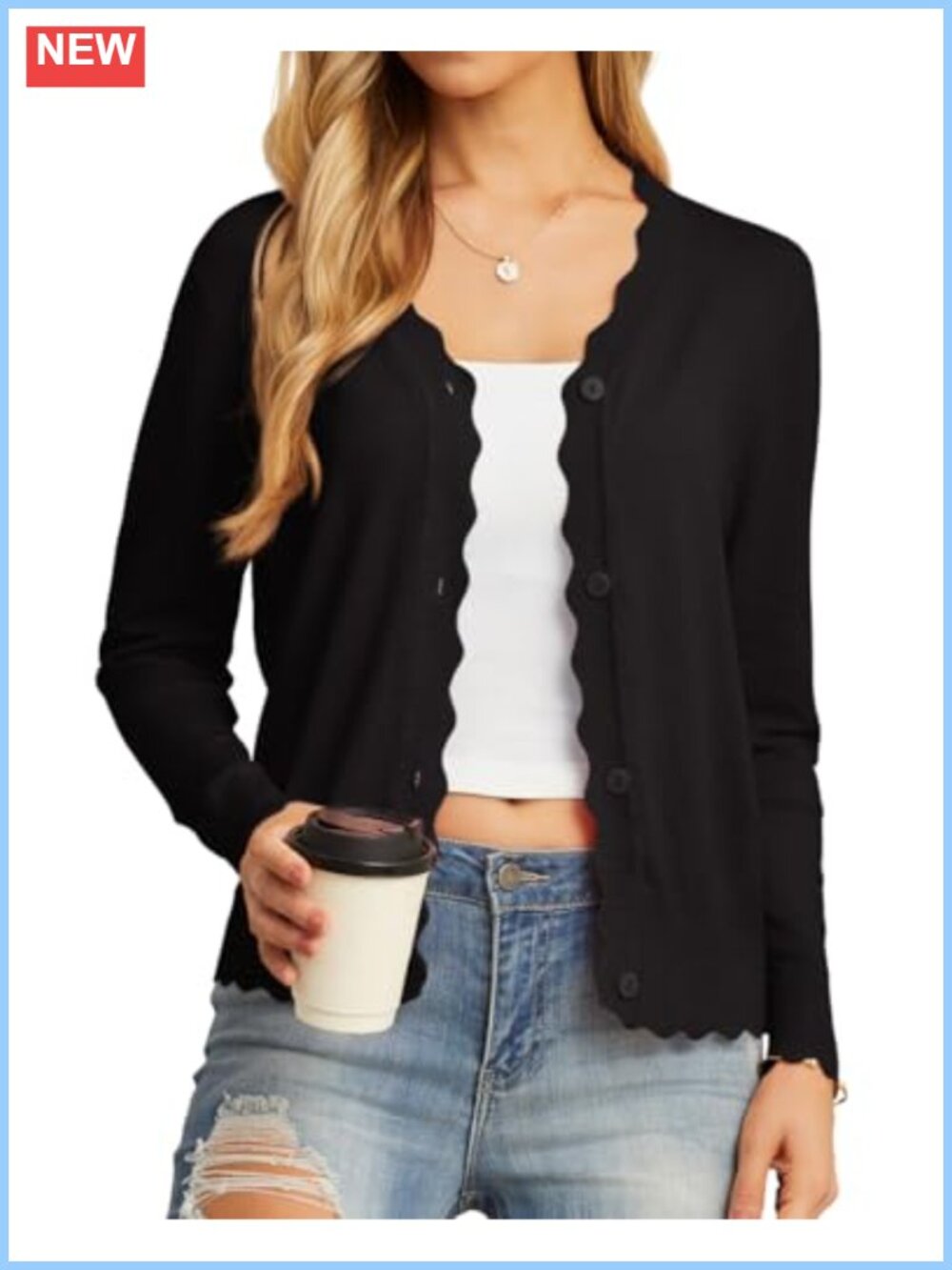 Lightweight V-Neck Button Down Cardigan Knit Sweater for Women